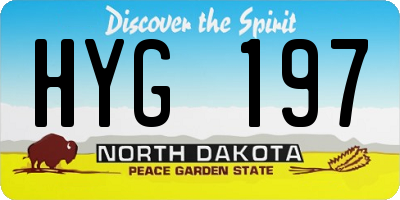 ND license plate HYG197