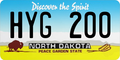 ND license plate HYG200