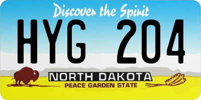 ND license plate HYG204