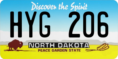 ND license plate HYG206
