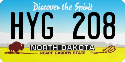 ND license plate HYG208