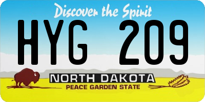 ND license plate HYG209