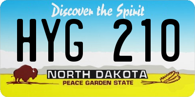 ND license plate HYG210