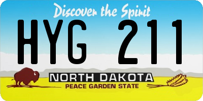ND license plate HYG211