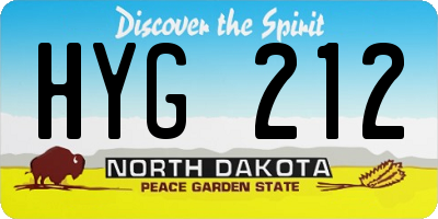 ND license plate HYG212
