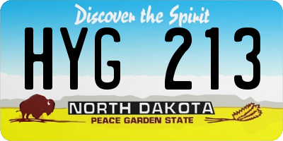 ND license plate HYG213