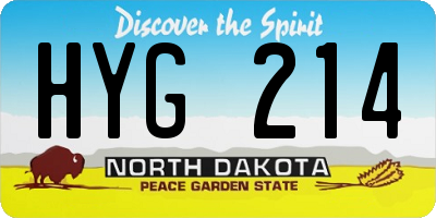 ND license plate HYG214