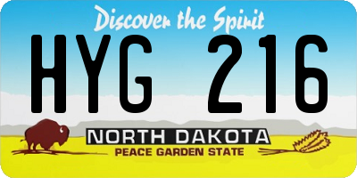 ND license plate HYG216