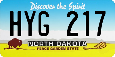 ND license plate HYG217
