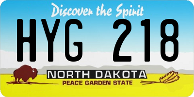 ND license plate HYG218