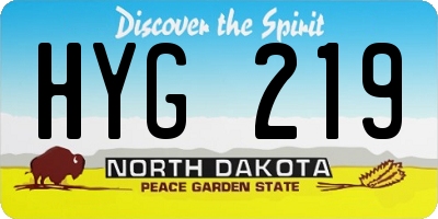 ND license plate HYG219
