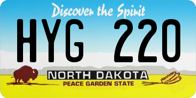 ND license plate HYG220