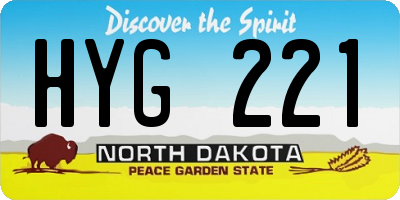 ND license plate HYG221