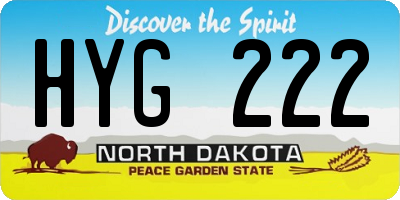 ND license plate HYG222
