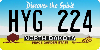ND license plate HYG224