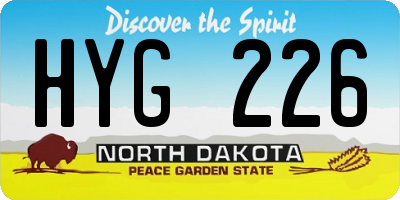 ND license plate HYG226