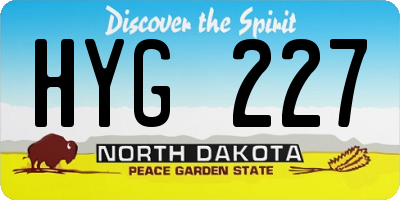 ND license plate HYG227