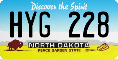 ND license plate HYG228