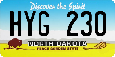 ND license plate HYG230