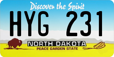 ND license plate HYG231