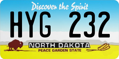 ND license plate HYG232