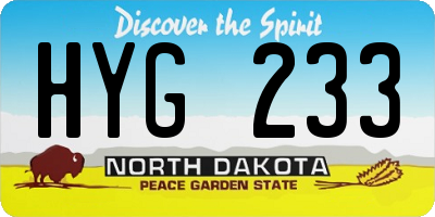 ND license plate HYG233