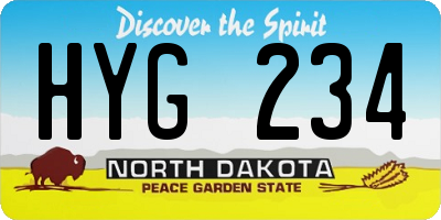 ND license plate HYG234