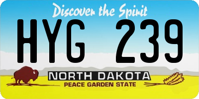 ND license plate HYG239