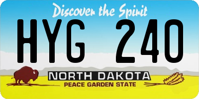 ND license plate HYG240