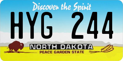 ND license plate HYG244