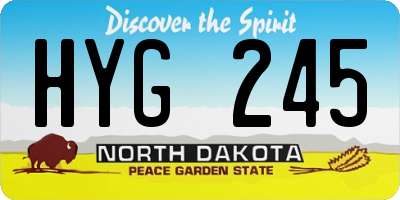 ND license plate HYG245