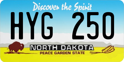 ND license plate HYG250