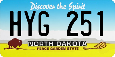 ND license plate HYG251