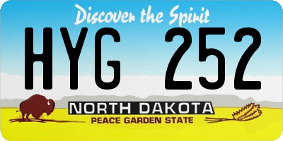 ND license plate HYG252