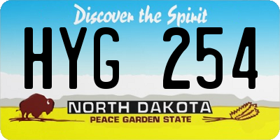 ND license plate HYG254