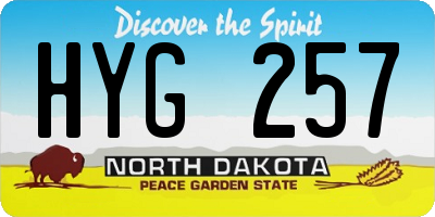ND license plate HYG257