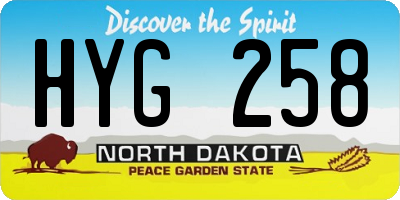 ND license plate HYG258