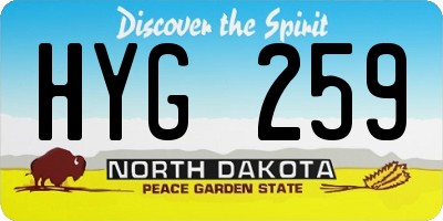 ND license plate HYG259