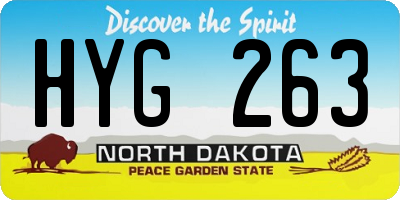 ND license plate HYG263