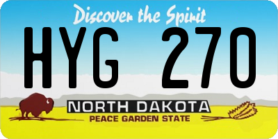 ND license plate HYG270