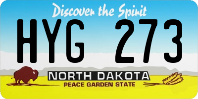 ND license plate HYG273
