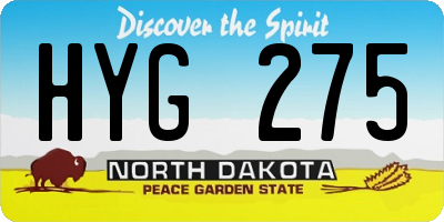 ND license plate HYG275