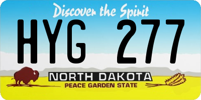 ND license plate HYG277