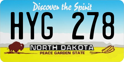 ND license plate HYG278