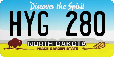 ND license plate HYG280
