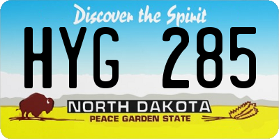 ND license plate HYG285