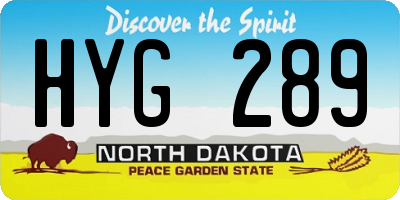 ND license plate HYG289