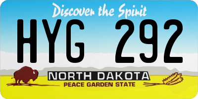 ND license plate HYG292