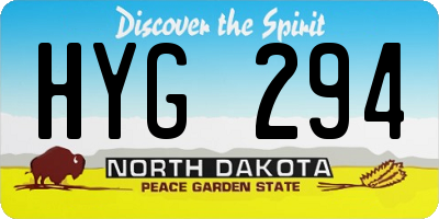 ND license plate HYG294