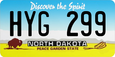 ND license plate HYG299